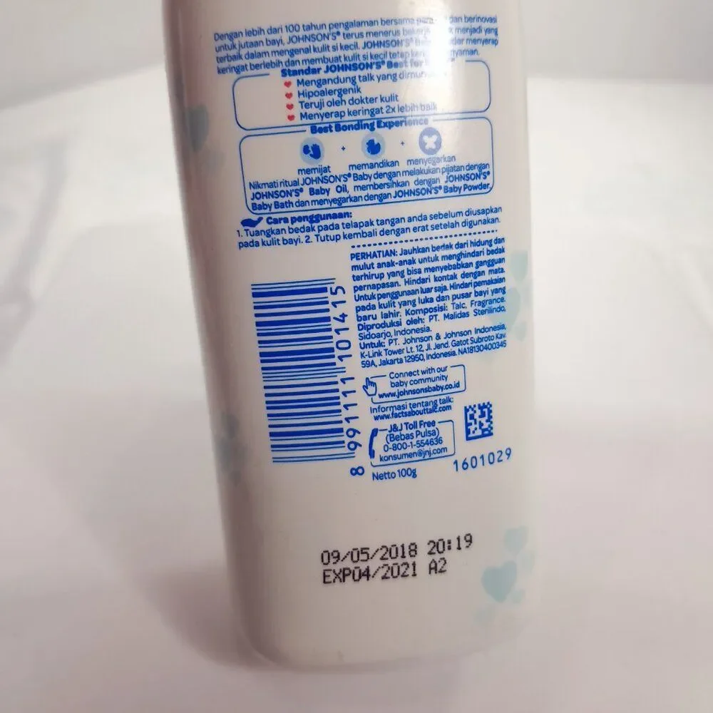 Johnson's Baby Powder Original TALC International Version Indonesia 100g bottle‎